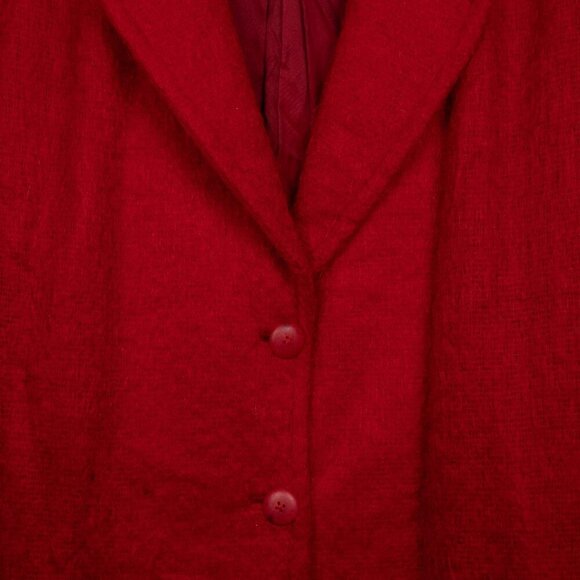 Dolores' Unique Designs red mohair blend custom blazer-2X - Picture 3 of 5